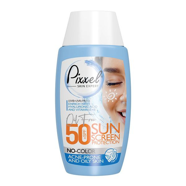 ضد آفتاب بیرنگ پوست چرب و جوشدار +SPF50 پیکسل