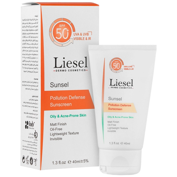 کرم ضد آفتاب بی رنگ پوست چرب سانسل SPF50 لایسل