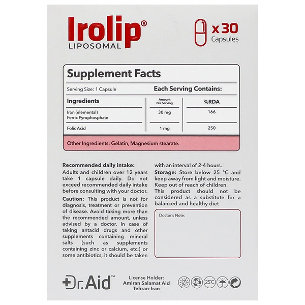 کپسول آیرولیپ لیپوزومال دکتر اید